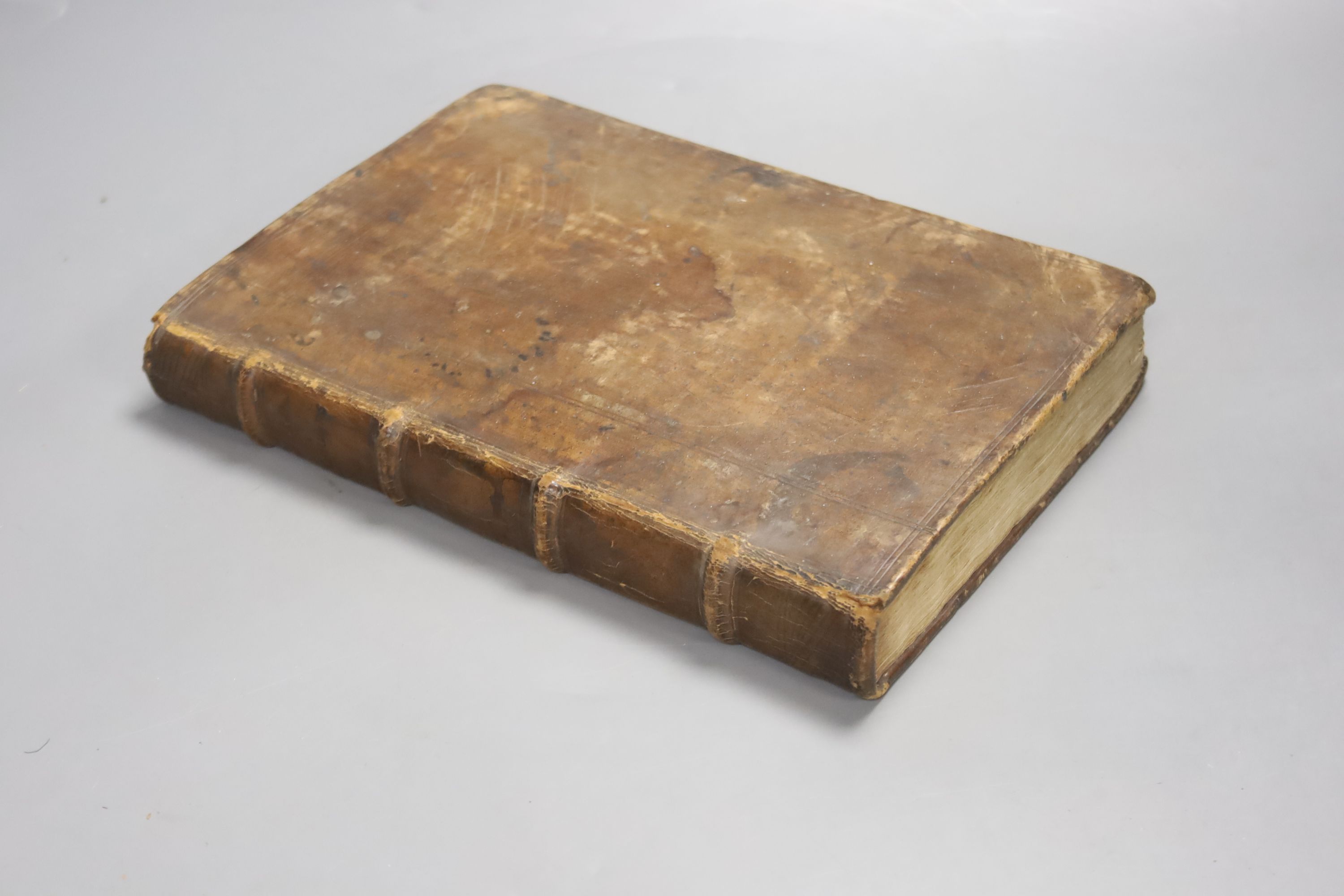 Guillim, John - A Display of Heraldry, 4th edition, full calf, leaves with ragged edges, T.R. for John Blome, London 1660